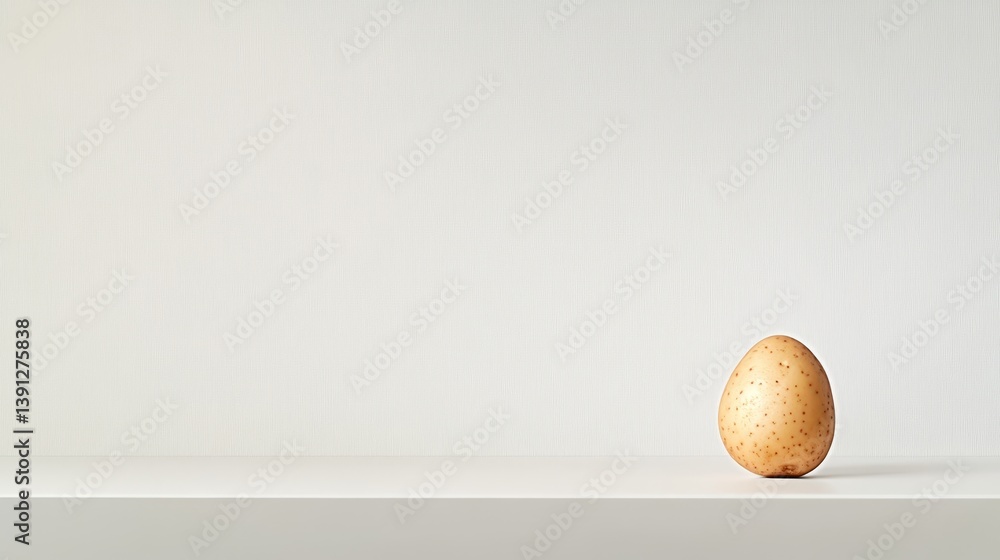 Poster unique egg on white surface with minimalist background in studio