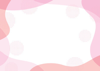 パステルカラーの柔らかい曲線のフレーム