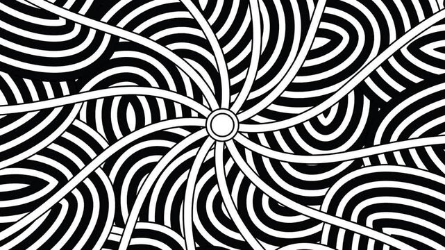 Black And White Illusion Art Animation Vector Video Footage