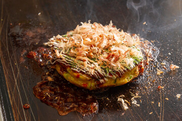 お好み焼きを焼く