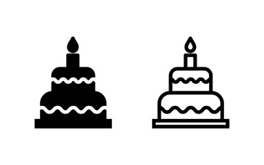 Cake icon vector illustration. Cake sign and symbol. Birthday cake icon
