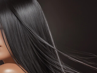 Fototapeta premium Elegant hair styling demonstration studio photography indoor close-up beauty concept