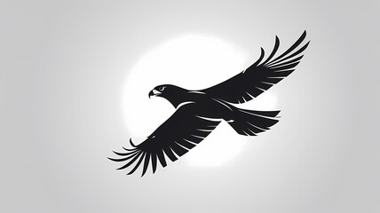 Fototapeta premium Silhouette of a soaring hawk, bold and professional, vector format, suitable for aviation or outdoor brands