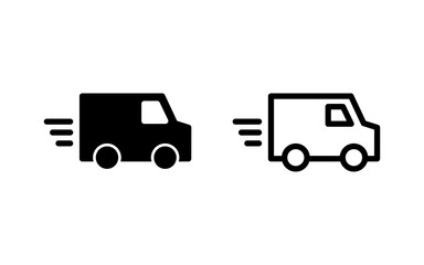 Delivery truck icon vector illustration. Delivery truck sign and symbol. Shipping fast delivery icon