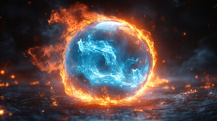 Obraz premium Ball water fire special combo