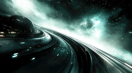 Cosmic Voyage: A Journey Through the Nebulae and Stars of a Futuristic Galaxy