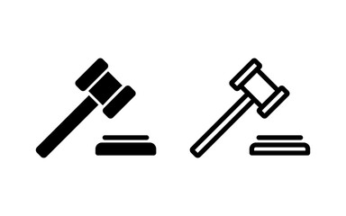 Gavel icon vector illustration. judge gavel sign and symbol. law icon. auction hammer