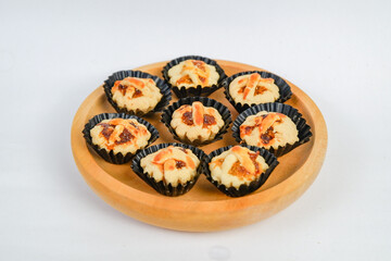 Nastar cookies on a wooden plate
