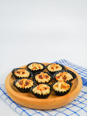 Nastar cookies on a wooden plate