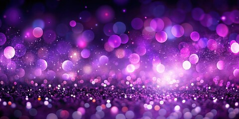 Colorful abstract purple light dots scattered on a dark background with a soft focus effect