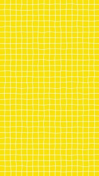 Loop video of simple background of graph paper with hand drawn white lines moving jaggedly (yellow) [vertical video]