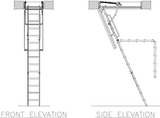 silhouette design vector illustration sketch Ladder and stepladder