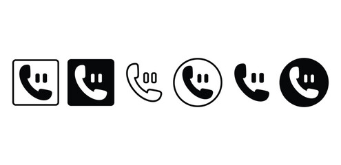 Phone Icons Set Digital Communication Symbols Vector Design