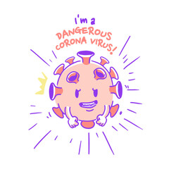 Dangerous Virus Cartoon Character