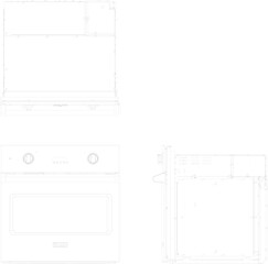 silhouette design vector illustration sketch of modern cooking appliance oven furniture for heating food in the kitchen