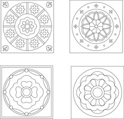 silhouette design vector illustration sketch ornament decoration wall decoration mandala rosette abstract modern classic vintage