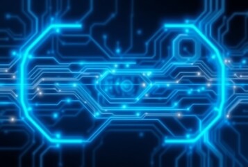 Obraz premium Cyber Circuitry: A vibrant display of interconnected circuits and pathways, an illustrative representation of technology, computer, and networking systems.