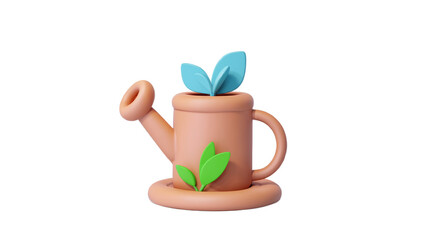 A rustic terracotta watering can illustration, great for garden or eco-friendly content.