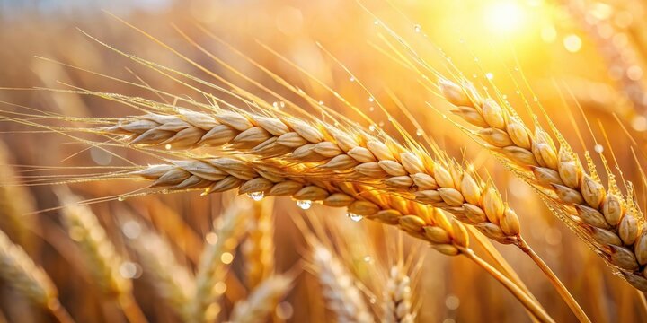 Winter wheat variety with dew drops,, autumn harvest, harvest time, autumn harvest,harvest time