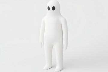 Obraz premium Simple, stylized, white figure with large eyes