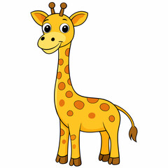 Fototapeta premium Colorful Giraffe Vector Design: Artistic Wildlife Illustration on White Background