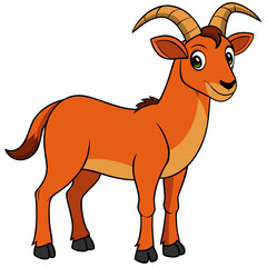 Urial Animal Cartoon Clipart: Colorful Wildlife Vector Illustration Design