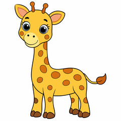 Colorful Giraffe Vector Design: Artistic Wildlife Illustration on White Background