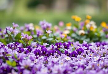 Obraz premium Visual Carpet of violets in a garden.