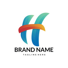 H gradient abstract letter logo