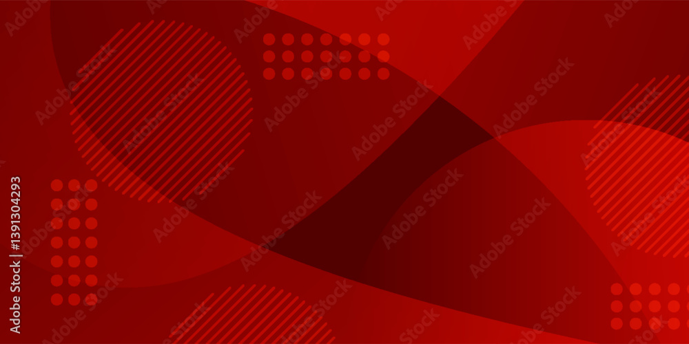 Aufkleber abstract background of curved surfaces and halftone dots in red colors