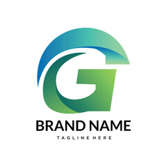 G green leaf gradient logo
