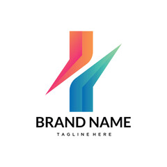 I gradient abstract letter logo
