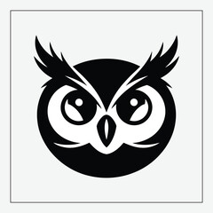 Owl Head Silhouette vector 