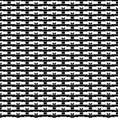 Stylized M Stripe Pattern - Black and White Geometric Design
