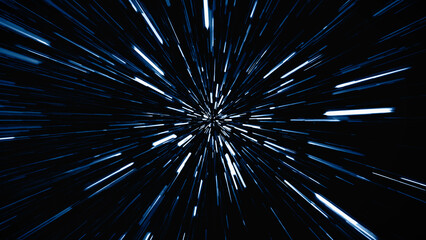 Abstract flight in space hyper jump  illustration  © muratart