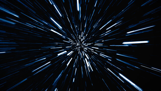 Abstract flight in space hyper jump  illustration 