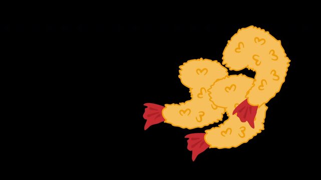 Fried shrimp or Tempura shrimp, Illustration of Ebi Tempura