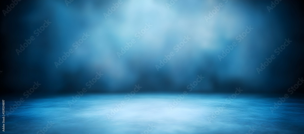 Poster a dramatic blue background with a soft glow, perfect for creating an atmospheric feel in design proj