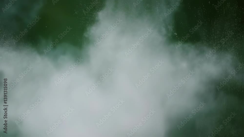 Aufkleber white powder creates a visually striking explosion against a vibrant green screen backdrop, offering