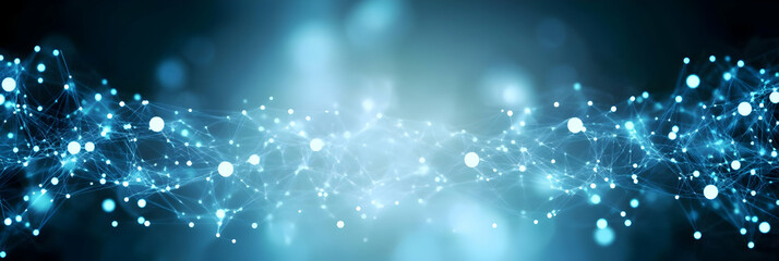 A mesmerizing digital artwork showcasing glowing blue particles intertwined, representing advanced technology and connectivity.