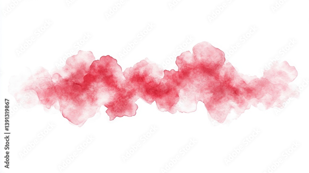 Poster delicate red watercolor splash on white backdrop creating a soft artistic texture perfect for graphi