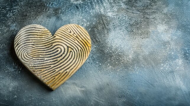 Heart shaped logo composed of diverse skin toned fingerprints symbolizing love and unity