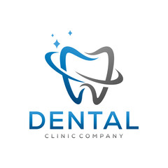 Obraz premium Modern dental clinic logo vector design template