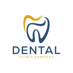 Modern dental clinic logo vector design template