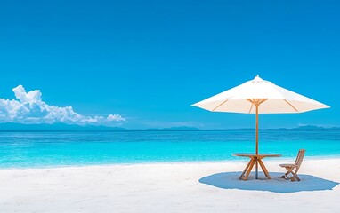 Beachfront Table and Umbrella