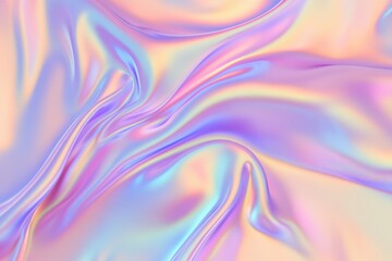 Holographic Pastel Pink Purple Iridescent Fluid Abstract Background Art Wave Silk Soft Shiny Color  