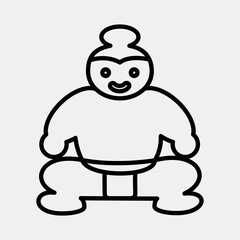 Icon sumo. Japan elements. Icons in line style. Good for prints, posters, logo, advertisement, infographics, etc.