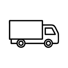 Delivery Truck Icon in Minimalist Style on White Background  