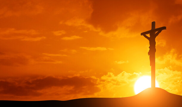 Good Friday concept. Cross on sky background.