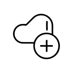 Obraz premium Cloud Icon with Plus Sign for Addition 